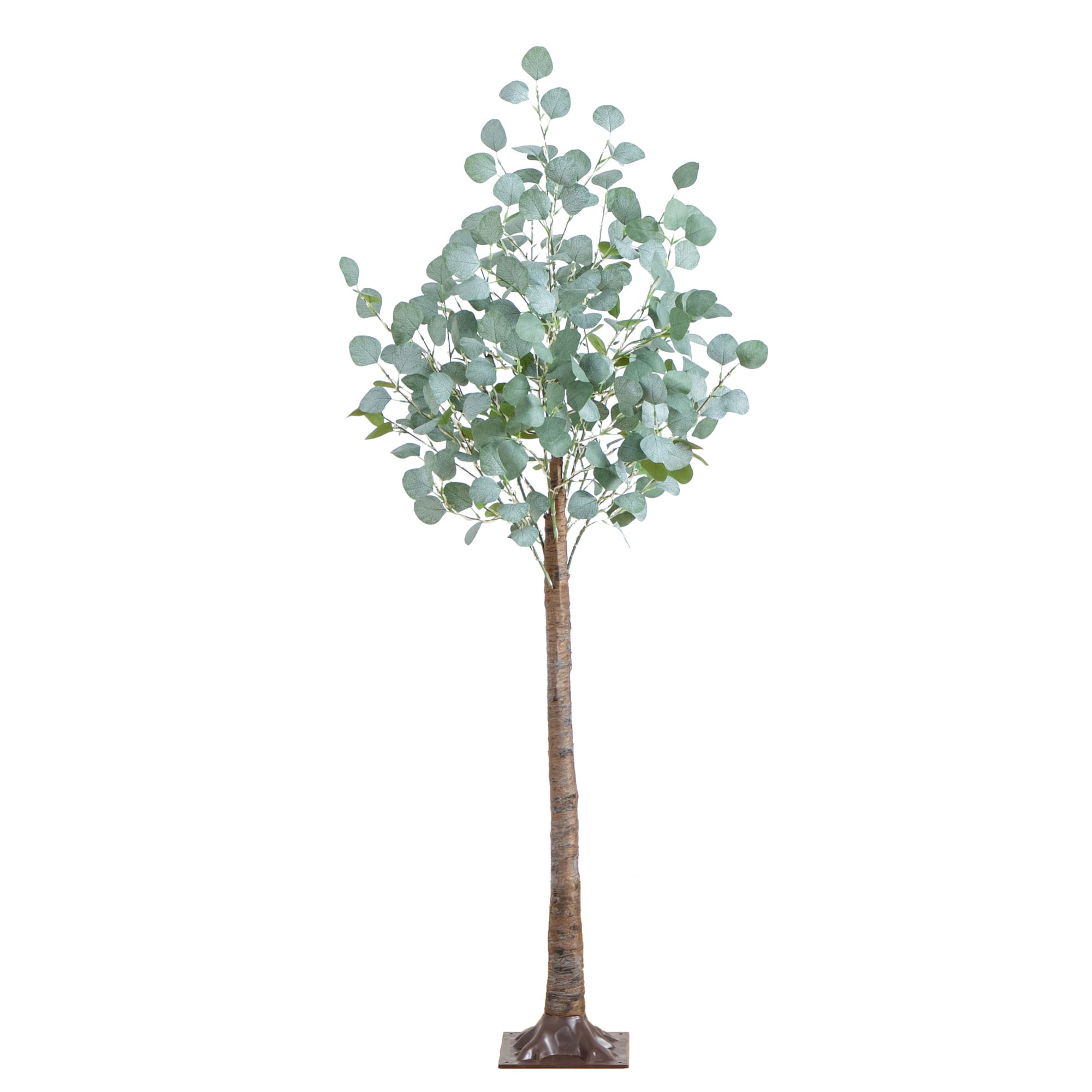5ft. Pre-Lit Artificial Eucalyptus Tree with Warm White LED Lights